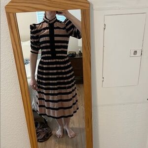 Vintage 1950s The Kollection Ltd striped puff sleeve dresss